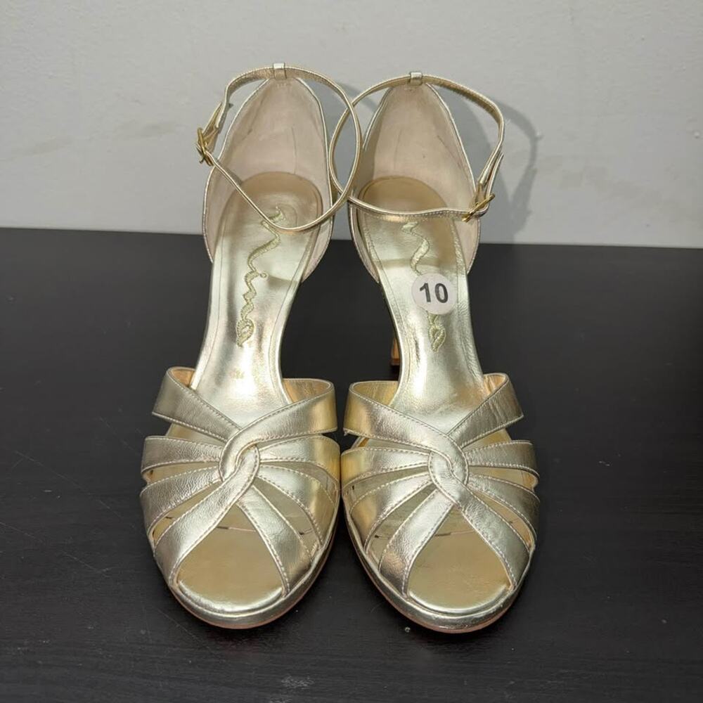 Nina Gold Strappy Heels Size 10